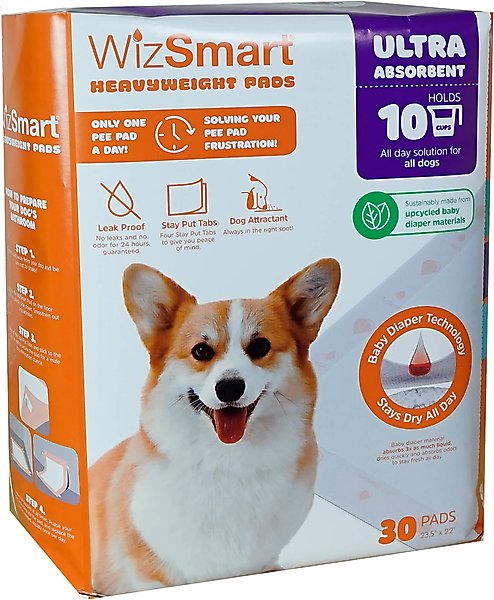 WIZSMART Heavyweight Ultra 10-Cup Dog Puppy Training Pads, X