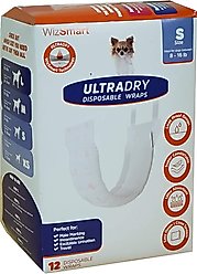 WizSmart UltraDry Male Dog Wraps, 12 count, Small