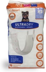 WizSmart UltraDry Male Dog Wraps, 12 count, X-Small