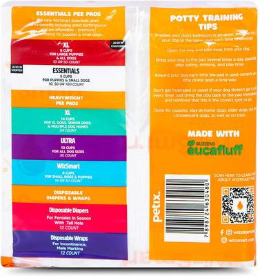 Show full view: WizSmart Essentials Dog & Puppy Training Pads, Large: 23.5 x 22-in, 50 count, Fresh Scented slide 6 of 7