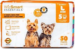 WizSmart Essentials Dog & Puppy Training Pads, Large: 23.5 x 22-in, 50 count slide 1 of 9