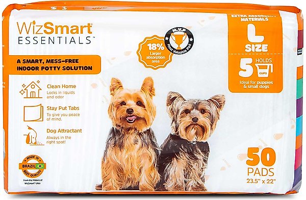 WIZSMART Essentials Dog Puppy Training Pads, Large: x 22-in