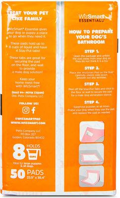 Show full view: WizSmart Essentials Dog & Puppy Training Pads with Charcoal, X-Large: 23.5 x 35.4-in, 50 count slide 3 of 9