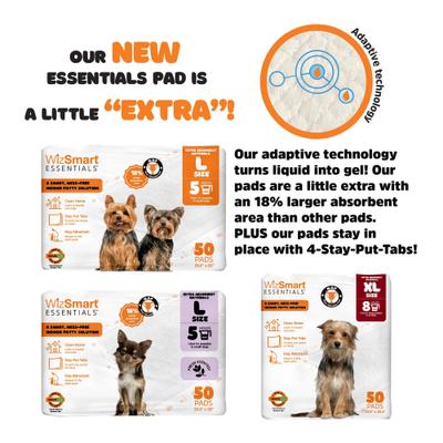 Show full view: WizSmart Essentials Dog & Puppy Training Pads, Large: 23.5 x 22-in, 50 count, Fresh Scented slide 7 of 7