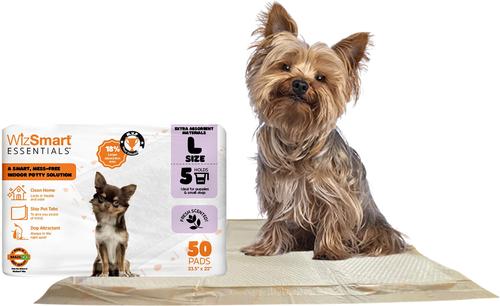 Show full view: WizSmart Essentials Dog & Puppy Training Pads, Large: 23.5 x 22-in, 50 count, Fresh Scented slide 3 of 7