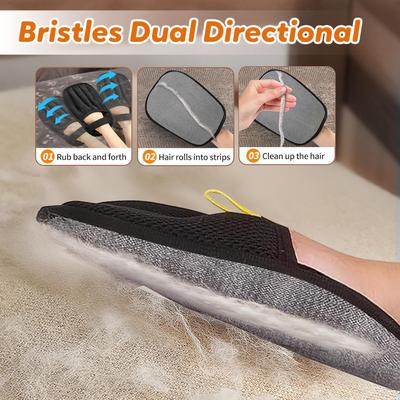 Show full view: Pawbola Reusable Five-Finger Dog & Cat Hair Removal Glove, Black slide 3 of 7