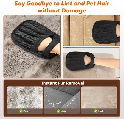 Show full view: Pawbola Reusable Five-Finger Dog & Cat Hair Removal Glove, Black slide 5 of 7
