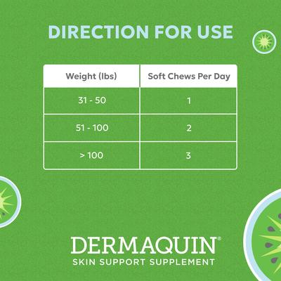 Show full view: Nutramax Dermaquin Skin Support Vitamins Chew Supplement for Large Dogs, 60 count slide 8 of 10