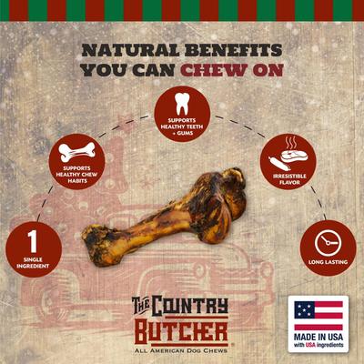 Show full view: The Country Butcher Holiday Dino Beef Bone Dog Treats, 8-oz box slide 4 of 8