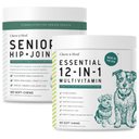 Chew + Heal Essential 12-in-1 Multifunctional Support Chews Dog Supplement & Chew + Heal Senior Hip + Joint Chews Dog Supplement, 240 count
