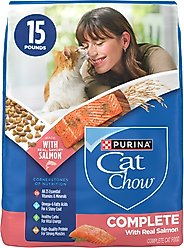 Purina Cat Chow Complete High Protein with Real Salmon Dry Cat Food, 15-lb bag