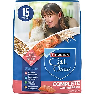 Purina Cat Chow Complete High Protein with Real Salmon Dry Cat Food, 15-lb bag