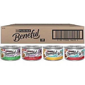Purina Beneful Incredibites & Medleys Variety Pack Wet Dog Food, 3-oz, case of 30