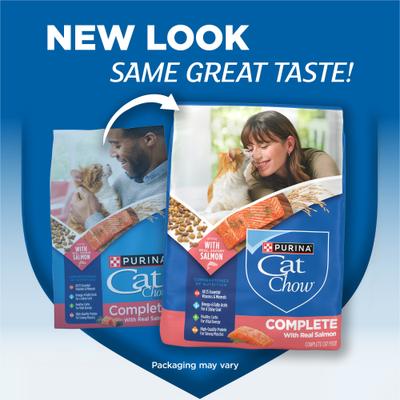 Show full view: Purina Cat Chow Complete High Protein with Real Salmon Dry Cat Food, 30-lb bundle  slide 3 of 12