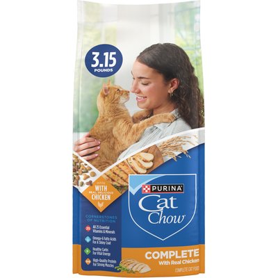 Cat Chow Purina Cat Chow Complete with Real Chicken & Vitamins Dry Cat Food, 3.15-lb bag