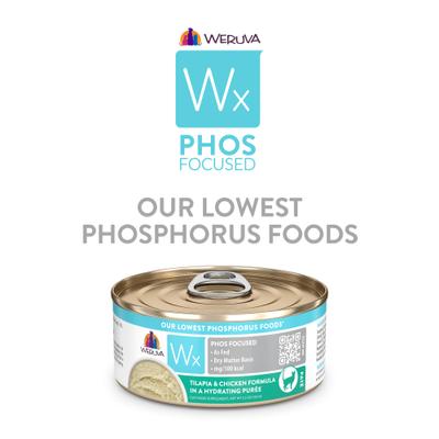 Show full view: Weruva Wx Phos Focused Tilapia & Chicken Formula Grain-Free Puree Wet Cat Food, 5.5-oz can, 8 count slide 10 of 13