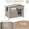 Show in main carousel: Petscosset Wooden Dog House with Raised Feet, Grey, 40.2 x 26.4 x 33.5-in slide 3 of 10