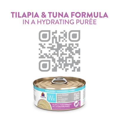 Show full view: Weruva Wx Phos Focused Tilapia & Tuna Formula Grain-Free Puree Wet Cat Food, 5.5-oz can, 8 count slide 5 of 13