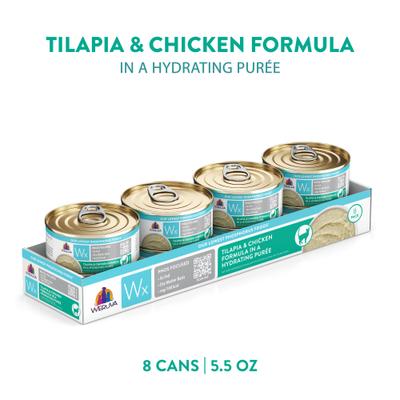 Show full view: Weruva Wx Phos Focused Tilapia & Chicken Formula Grain-Free Puree Wet Cat Food, 5.5-oz can, 8 count slide 3 of 13