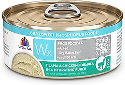 Weruva Wx Phos Focused Tilapia & Chicken Formula Grain-Free Puree Wet Cat Food, 5.5-oz can, 8 count