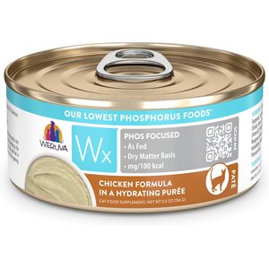 Weruva Wx Phos Focused Chicken Formula Grain-Free Puree Wet Cat Food, 5.5-oz can, 8 count