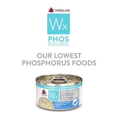 Show full view: Weruva Wx Phos Focused Chicken & Tilapia Formula in Gravy Grain-Free Wet Cat Food, 3-oz can, case of 12 slide 10 of 13