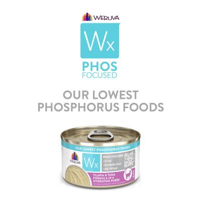 Show full view: Weruva Wx Phos Focused Tilapia & Tuna Formula Grain-Free Puree Wet Cat Food, 3-oz can, case of 12 slide 10 of 13