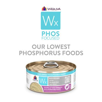 Show full view: Weruva Wx Phos Focused Tilapia & Tuna Formula Grain-Free Puree Wet Cat Food, 5.5-oz can, 8 count slide 10 of 13