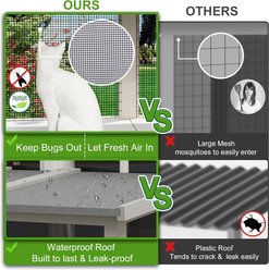 Petscosset 68-in Outdoor Wooden Cat Window Box Catio with Platforms, Grey slide 2 of 8