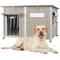 Show in main carousel: Petscosset Weatherproof Wooden Outdoor Dog House with Asphalt Roof, Grey, 55.1 x 33.1 x 34.8-in slide 1 of 9