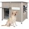 Show in main carousel: Petscosset Weatherproof Wooden Outdoor Dog House with Asphalt Roof, Grey, 43.3 x 29.5 x 33.5-in slide 1 of 8