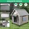 Show in main carousel: Petscosset Wooden Indoor & Outdoor Dog House with Window, Grey, 18.1 x 25.2 x 24-in slide 3 of 8