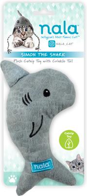 Show full view: Nala Shark Plush Cat Toy with Catnip, Grey slide 7 of 8