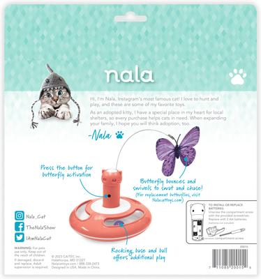 Show full view: Nala Motorized Butterfly Spinner Teaser Wand Cat Toy, Pink/Purple slide 6 of 6