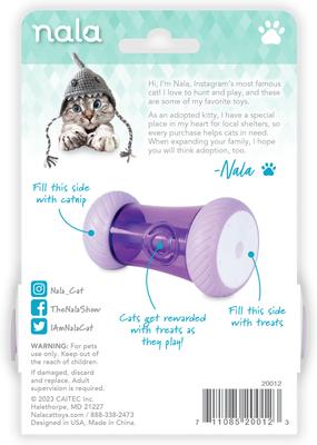 Show full view: Nala Wheelie Arch Treat Dispensing Cat Toy with Catnip, Purple slide 9 of 9