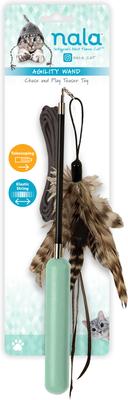 Show full view: Nala Feather with Bonus Attachment Agility Teaser Wand Cat Toy, Teal slide 5 of 6