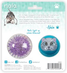 Nala Wacky Bouncer LED Ball Cat Toy, Purple/Blue, 2 count slide 2 of 5