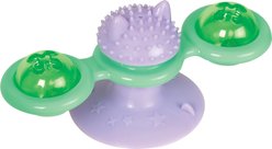 Nala Suction Whirly Bird Spinner Teaser Wand Cat Toy with Catnip, Purple/Green