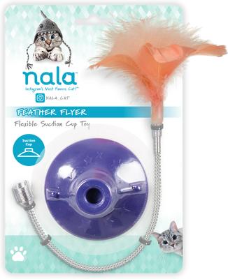 Show full view: Nala Feather Flyer Suction Tail Chaser Teaser Wand Cat Toy, Purple/Pink slide 3 of 4