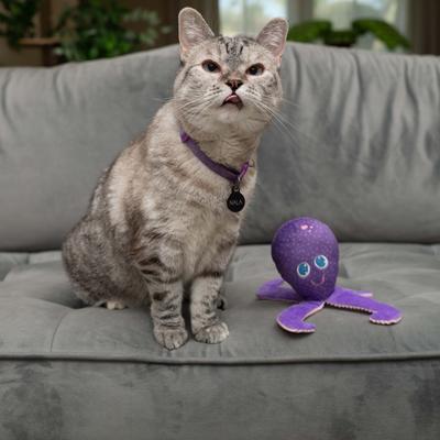 Show full view: Nala Octopus Plush Cat Toy with Catnip, Purple slide 5 of 7
