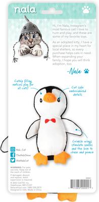 Show full view: Nala Penguin Plush Cat Toy with Catnip, Black/White slide 6 of 6