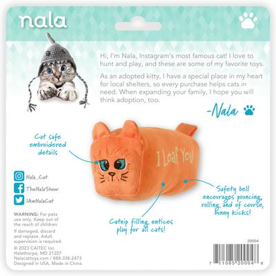 Show full view: Nala Loaf Plush Cat Toy with Catnip, Pink slide 10 of 10
