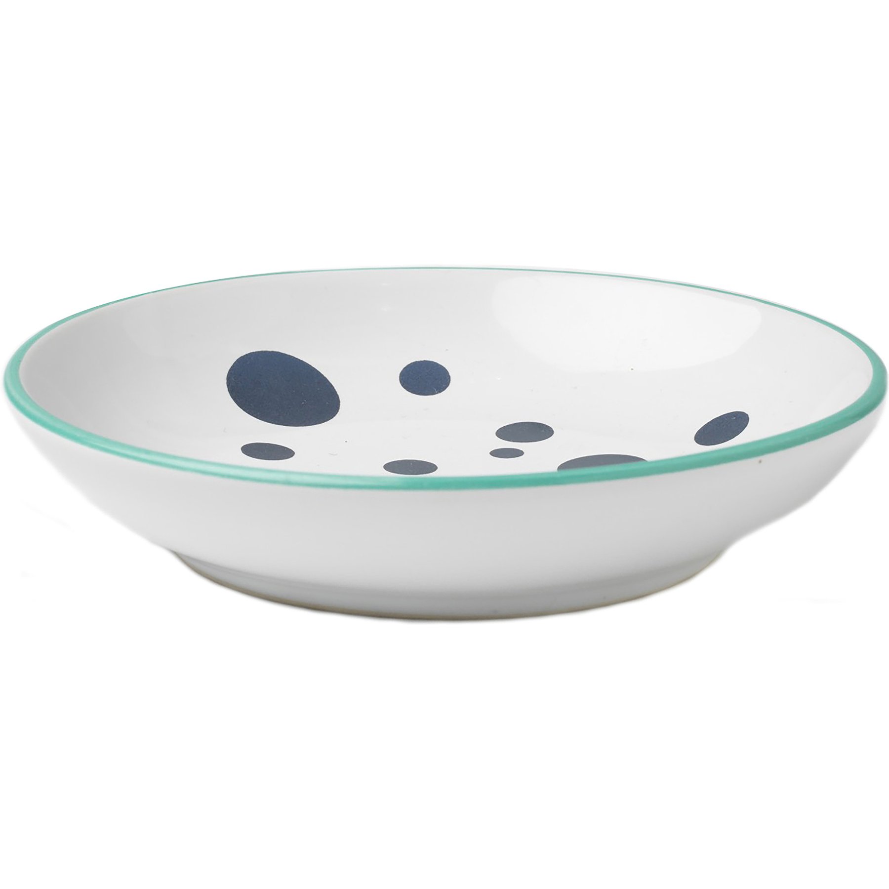 PetRageous Designs Bubble Fish Ceramic Cat Saucer, White/Turquoise Shimmer, 2.5-oz