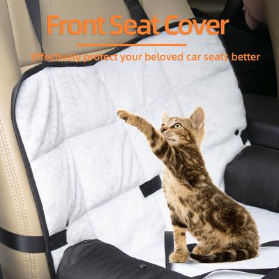 Show full view: BingoPaw Waterproof Car Front Seat Pad Cushion Dog Bed Mat with Removable Safety Belt, Black, Small slide 8 of 10