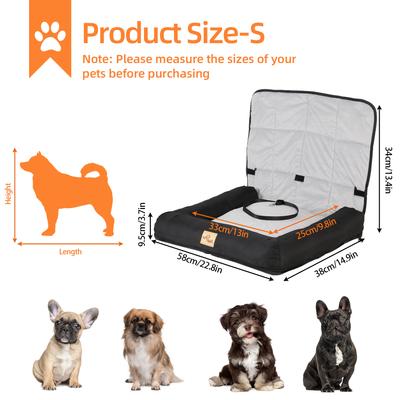 Show full view: BingoPaw Waterproof Car Front Seat Pad Cushion Dog Bed Mat with Removable Safety Belt, Black, Small slide 2 of 10