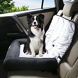 BingoPaw Waterproof Car Front Seat Pad Cushion Dog Bed Mat with Removable Safety Belt, Black, Large