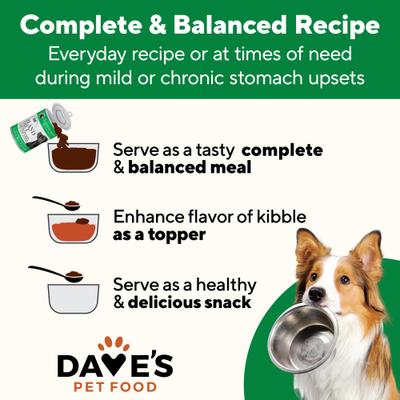 Show full view: Dave's Pet Food Restricted Bland Diet Sensitive Stomach Digestive Care Lamb & Rice Canned Wet Dog Food, 13.2-oz, case of 12 slide 8 of 13