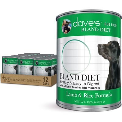 Dave's Pet Food Dave's Pet Food Restricted Bland Diet Sensitive Stomach Digestive Care Lamb & Rice Canned Wet Dog Food, 13.2-oz, case of 12