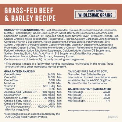 Show full view: CANIDAE PURE with Wholesome Grains Real Angus Beef & Barley Recipe + Real Salmon & Barley Recipe Dry Dog Food slide 5 of 9