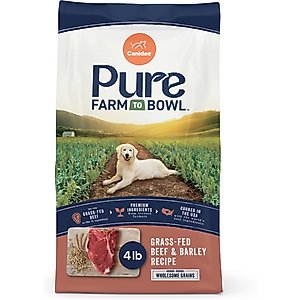 CANIDAE Pure Farm To Bowl Grass-Fed Beef & Barley Recipe Dry Dog Food, 4-lb bag
